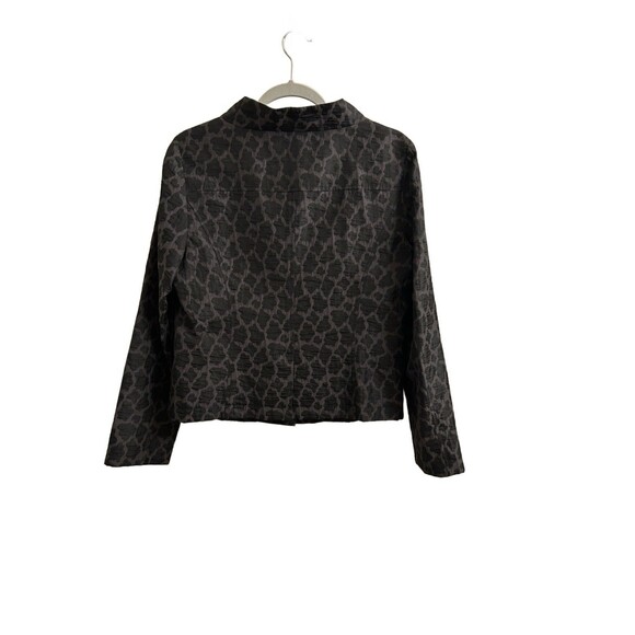 Think Tank Women’s Black Animal Print Short Jacket Blazer Career Sz Small - Picture 2 of 8